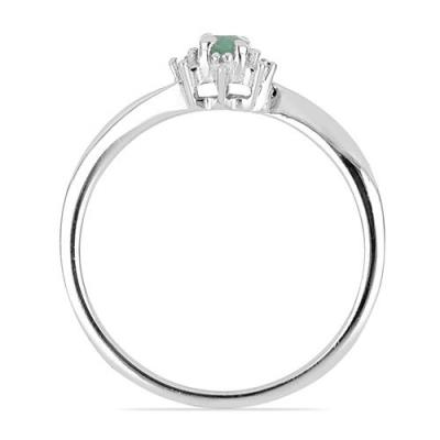 BUY EMERALD GEMSTONE HALO RING IN 925 SILVER